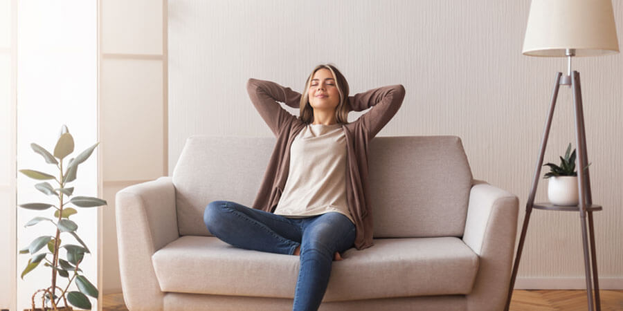 Woman relaxing on the sofa